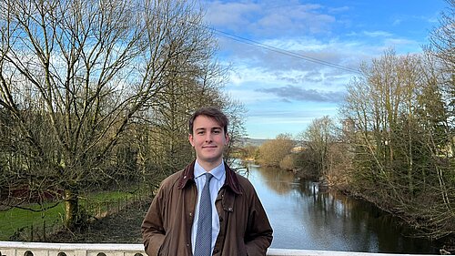 Glyn Preston in front of the River Severn