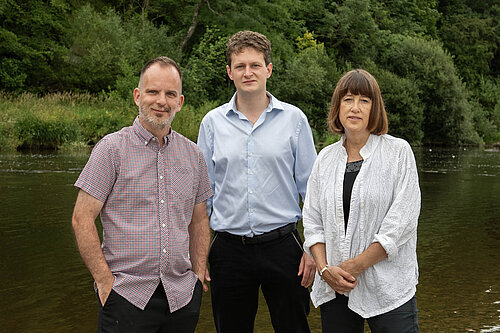 Jane, David and Gareth at the Warren. 