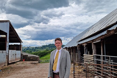 David Chadwick on a famr outside of Brecon